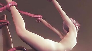 Yaoi Femboy - Fer chestjob and sex with tentacles dildo toy